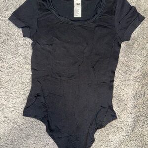 SO Women's Dark Gray Short Sleeve Bodysuit
